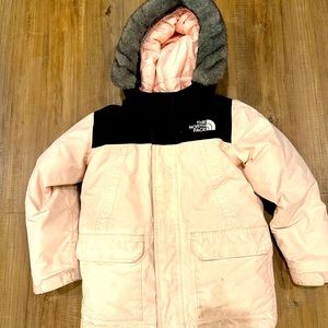 Pink north face waterproof coat 6T